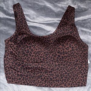 Victoria’s Secret PINK Leopard Print support built Crop Top sports bra